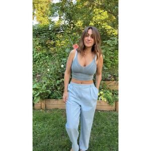 House of Harlow Soft Blue Knit Crop